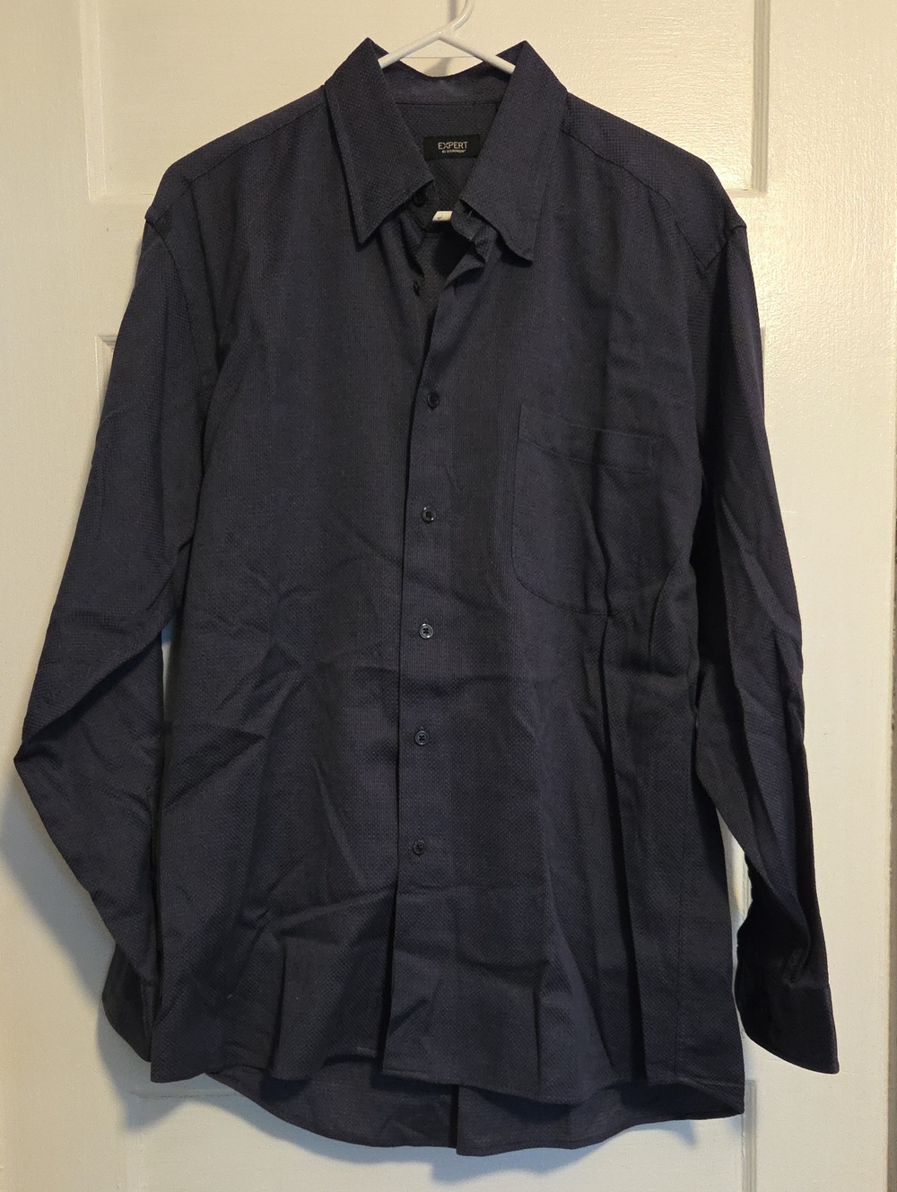 Men's Navy Long-Sleeve Dress Shirt